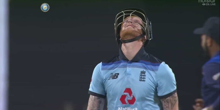 Ben Stokes says “SORRY” to his Dad after getting out on 99 in IND vs ENG 2nd ODI