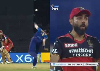 Glenn Maxwell’s stunning 100 metre six on the roof in MI vs RCB