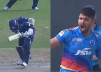 IPL 2021, WATCH VIDEO: Avesh Khan bowls a searing yorker to peg back Pandya’s leg stump