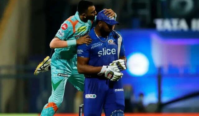 IPL 2022, MI vs LSG: Krunal Pandya jumps on Kieron Pollard after dismissing him