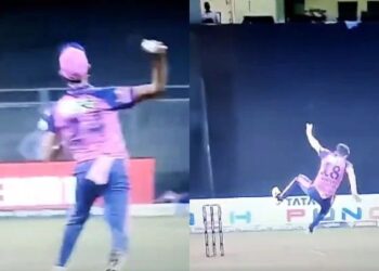 IPL 2022, Watch Video: Prasidh Krishna hilariously throws the ball at Trent Boult during KKR vs RR match