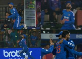 IND vs AFG: Watch Video – Virat Kohli, Rohit Sharma Share A Lovely Hug After Former’s Splendid Running Catch
