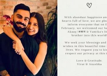 Anushka Sharma gives birth to a baby boy; Virat Kohli reveals the name of their second child