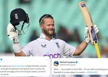 Twitter reactions: Ben Duckett’s counter ton ensures England stay in contention against India on Day 2 of the Rajkot Test