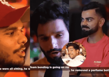 WATCH: RCB’s Swastik Chikara leaves everyone in splits with hilarious act involving Virat Kohli’s perfume
