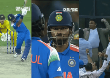 Watch- Hardik Pandya hits a six straight at Jay Shah, ICC Chairman does this in Champions Trophy semi-final