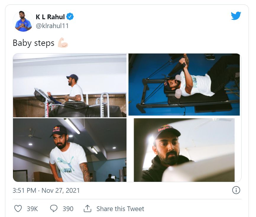 KL Rahul Restarts Fitness Sessions Ahead Of South Africa Tour