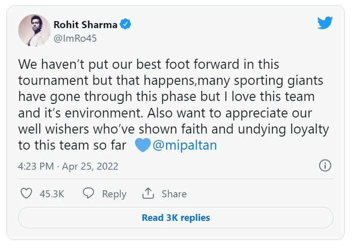 Rohit Tweet